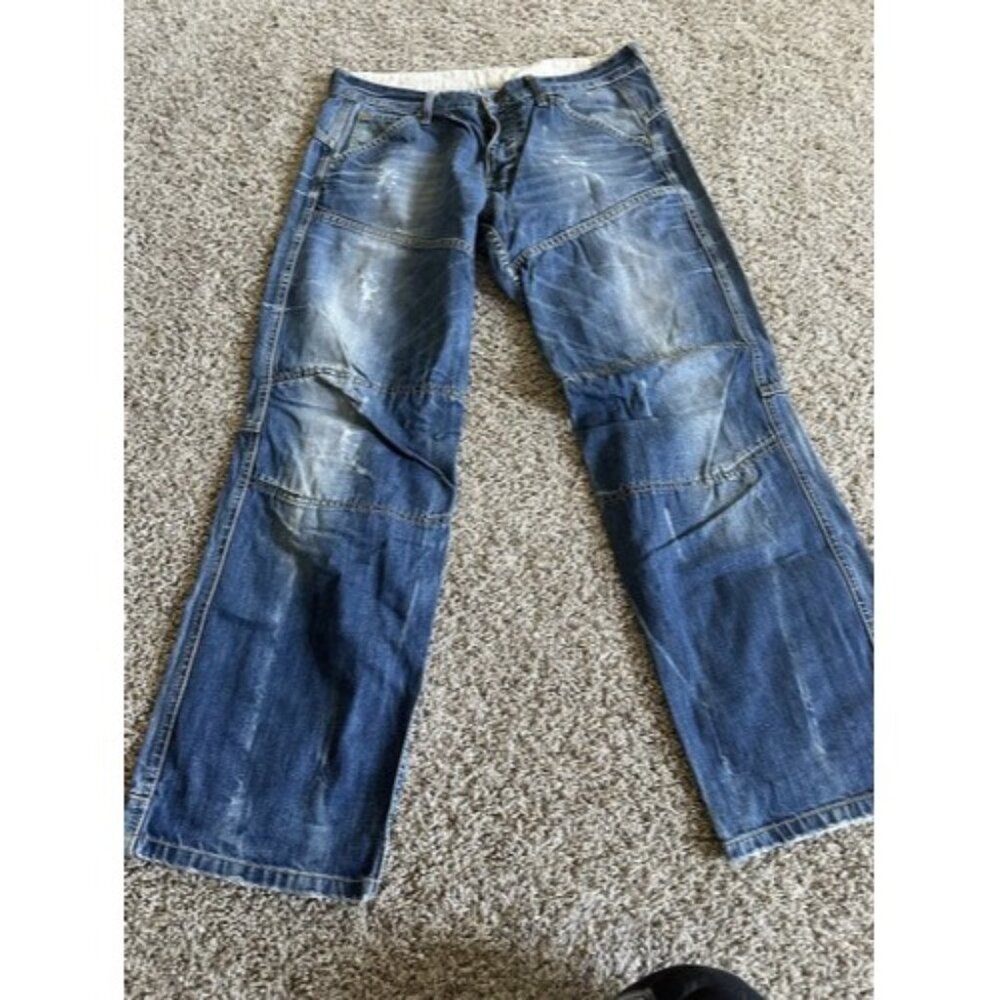CAMP DAVID Jeans Men's W32/L28 Denim Straight Fit Fade Effect Button Fly Baggy